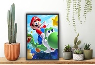 Quadro Decorativo Super Mario - Moldura Preta com Personagens Clássicos - imagem 3
