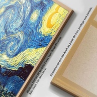 Quadro Noite Estrelada Van Gogh com Moldura - Decoração Artística para Sala e Quarto - imagem 3