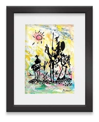 Quadro Decorativo Dom Quixote Picasso Color - 46x56cm | Moldura de Madeira com Vidro Anti-Reflexo - imagem 3