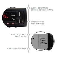 Rádio Automotivo First Option 5566: Som de Qualidade com Bluetooth e USB para Seu Carro - imagem 3
