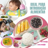 Kit Refeição Infantil Azul - 5 Peças com Prato Dividido, Copo e Talheres para Introdução Alimentar - imagem 5