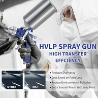 Pistola de Pintura HVLP com Regulador - Bicos 1,3/1,7/2,0 mm, 1000 cc - Pulverizador Profissional para Automotivo, Móveis e Cercas - imagem 4