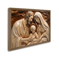 Quadro Decorativo Sagrada Família - 60x90cm em Madeira com Vidro - Design Religioso Inspirador - imagem 1