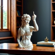Estátua de Vênus com Atitude - Escultura de Resina com Estilo Romano e Toque Irônico - imagem 3