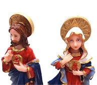 Imagem Sagrado Coração de Maria e Jesus em Resina Italiana - 15cm com Detalhes Ricos - imagem 3