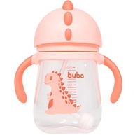 Buba Copo Dino Com Alça Rosa - 240ml com Bico em Silicone e Sistema Anti-Gases - imagem 2
