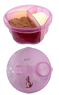 Porta Leite em Pó Dino Rosa com 3 Divisórias - Prático e Seguro para Viagens - imagem 5