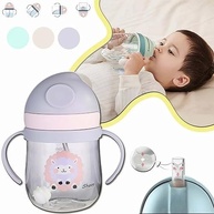 Copo com Canudo Naroote para Bebês - 250ml, à Prova de Vazamento, Design V, Ideal para Viagem e Casa (Roxo) - imagem 4