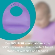 Vital Baby Nourish Babador de Silicone com pega migalhas, 1 unid (Roxo - Fizz) - imagem 4