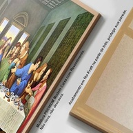 Quadro Santa Ceia com Moldura - Arte Religiosa Horizontal Grande para Sala e Quarto - imagem 3