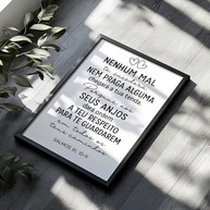 Quadro Decorativo Salmo 91 com Moldura - Versículo Bíblico de Fé e Proteção para Sua Casa - imagem 4