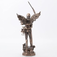 Escultura de São Miguel Arcanjo em Resina com Acabamento Bronze - 29 cm | Decoração Elegante e Espiritual - imagem 4