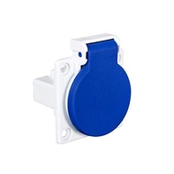 Tomada 2P+T Quasar Steck Azul 10A com Tampa IP44 - Segurança e Design para Áreas Externas - imagem 3