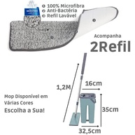 Mop Flat 360° com Microfibra Lavável - Limpeza Rápida e Sem Esforço - imagem 3