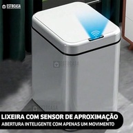 Lixeira Inteligente 20L com Sensor Automático - Ideal para Banheiro, Cozinha e Escritório - imagem 3