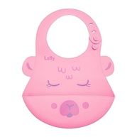 Lolly Babador de Silicone Rosa com Pega Migalhas - Seguro, Impermeável e Fácil de Limpar - imagem 2