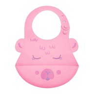 Lolly Babador de Silicone Rosa com Pega Migalhas - Seguro, Impermeável e Fácil de Limpar - imagem 1