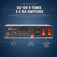 Sirene Automotiva BooYu 200W 12V: Alarme Potente com 9 Tons e Microfone para Veículos de Emergência e Trabalho - imagem 3