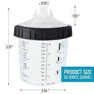 Copo Descartável para Pistola de Pintura Automotiva - Sistema 1.0 590ml com Filtro - imagem 3