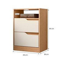 Mesa de Cabeceira Sole com 2 Gavetas e Nicho – Design Moderno em Freijo e Off White - imagem 4