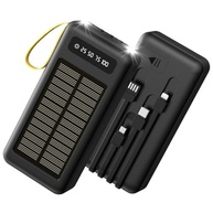 Power Bank Solar 20000mAh com Lanterna e 4 Cabos Integrados: Energia Portátil para suas Aventuras! - imagem 2