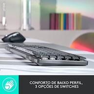 Teclado Mecânico sem fio Logitech MX Mechanical com Teclas Retroiluminadas Tactile Quiet, Conexão USB ou Bluetooth Easy-Switch para até 3 dispositivos e Bateria Recarregável - imagem 4
