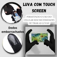 Luva de Motoqueiro Impermeável Térmica Touchscreen Antiderrapante com Zíper - imagem 5