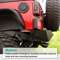 Suporte de Placa Traseira A ABIGAIL para Jeep Wrangler JK (2007-2018) - Preto com Luz Integrada - imagem 3