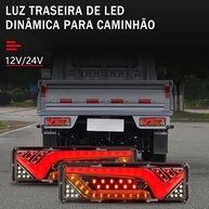 Par de Lanternas Traseiras LED 30cm: Segurança Total com Seta Sequencial e Alta Visibilidade para Caminhões e Reboques - imagem 5