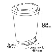 Lixeira com Pedal 45L Borda Trava Sacola - Design Moderno em Aço Escovado - imagem 3