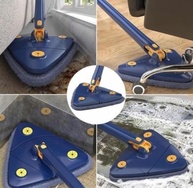 Mop Rodo Esfregão Mobi Triangular Giratório 360° - Limpeza de Cantos com Facilidade - imagem 4