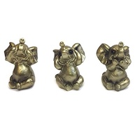 Trio de Elefantes Decorativos em Resina - Kit com 3 Peças Coloridas para Decoração de Ambientes - imagem 2