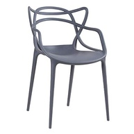 Cadeiras Allegra - Kit com 6 Unidades em Polipropileno, Design Moderno, Empilháveis - Cinza Escuro - imagem 4