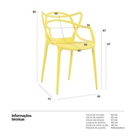 Cadeiras Allegra Amarelas - Kit com 6 Unidades em Polipropileno Injetado - Design Moderno e Empilhável para Sala, Cozinha, Jantar, Bar e Varanda - imagem 3