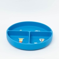 Prato de Silicone com Ventosa e Divisórias Ursinho Navy Azul - Seguro, Prático e Estiloso para Bebês - imagem 4