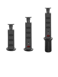 Torre de Tomadas Preta 20A com 3 USB + USB-C Embutir Mesa Escritório - imagem 3