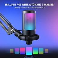 FIFINE Gaming PC Microfone USB, Microfone Condensador para Podcast com Braço,Filtro Pop,Botão Mudo para Streaming,Twitch,Chat Online,Mic RGB para Computador para PS4/5 y Jogadores e Youtuber-A6T - imagem 5