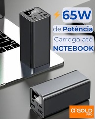 Power Bank A'Gold 20000mAh Turbo 65W: Carregue Notebooks e Celulares com Velocidade e Segurança - imagem 3
