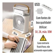 Ventilador Portátil Softdigit com Umidificador e Luz LED - 3 Velocidades, Água e Gelo - imagem 5
