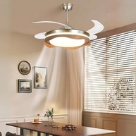 Ventilador de Teto Retrátil Woodline Dourado Madeira 78W com LED Multicolor | Controle Remoto | Silencioso | Classe A - imagem 3