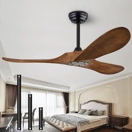 Ventilador de Teto 132cm com Controle Remoto - Motor CC Silencioso, Lâminas de Madeira Maciça, Reversível - imagem 1