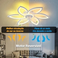 Ventilador de Teto Moderno com Luz LED Regulável e Controle Remoto | 6 Velocidades Silenciosas para Quarto - imagem 3