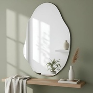 Espelho Orgânico Lapidado Vênus 90x60cm - Design Moderno com Suporte | Ideal para Banheiro, Quarto e Sala de Estar - imagem 2