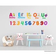 Adesivo Educacional Infantil - Aprenda Vogais e Números com Diversão - imagem 1