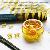 Bacia de Tesouro Dourada de Vidro com Lingotes Yuan Bao - Simbolismo de Riqueza e Prosperidade para Casa e Escritório - imagem 3