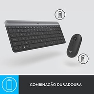 Combo Teclado e Mouse sem fio Logitech MK470 com Design Slim, Digitação e Clique Silencioso, Mouse Ambidestro, Conexão USB e Pilhas Inclusas - Grafite - imagem 5