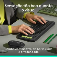 Combo Teclado e Mouse sem fio Logitech POP Icon com Teclas e Botões Personalizáveis, Clique Silencioso, Easy-Switch para até 3 dispositivos e Conexão Bluetooth - Grafite - imagem 3