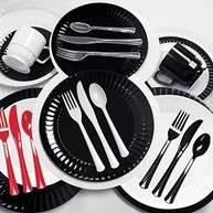 Talheres de Plástico Rígido Extra Pesado - Combo 8 Lugares Vermelho - imagem 5