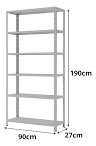 Estante de Aço Industrial 6 Bandejas 190x90x27cm - Organização Moderna para Casa e Comércio - imagem 3