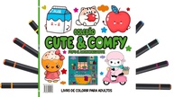 Cute & Comfy: Livro de Colorir Adulto Anti-Stress com 24 Ilustrações e 12 Marcadores - imagem 1